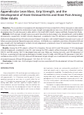 Cover page: Appendicular Lean Mass, Grip Strength, and the Development of Knee Osteoarthritis and Knee Pain Among Older Adults