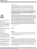 Cover page: Urinary polycyclic aromatic hydrocarbon (PAH) metabolite concentrations in three pregnancy cohorts from 7 U.S. study sites.