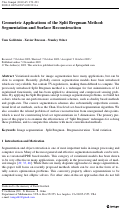 Cover page: Geometric Applications of the Split Bregman Method: Segmentation and Surface Reconstruction