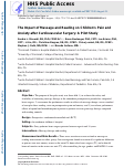 Cover page: The Impact of Massage and Reading on Children’s Pain and Anxiety After Cardiovascular Surgery