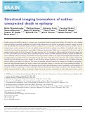 Cover page: Structural imaging biomarkers of sudden unexpected death in epilepsy