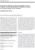 Cover page: Species-specific difference in expression and splice-site choice in Inpp5b, an inositol polyphosphate 5-phosphatase paralogous to the enzyme deficient in Lowe Syndrome