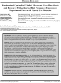 Cover page: Randomized Controlled Trial of Electronic Care Plan Alerts and Resource Utilization by High Frequency Emergency Department Users with Opioid Use Disorder