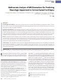 Cover page: Multivariate Analysis of MRI Biomarkers for Predicting Neurologic Impairment in Cervical Spinal Cord Injury