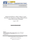 Cover page: Interpersonal Influence within Car Buyers’ Social Networks: Five Perspectives on Plug-in Hybrid Electric Vehicle Demonstration Participants