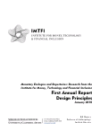 Cover page: Monetary Ecologies and Repertoires: Research from the Institute for Money, Technology and Financial Inclusion. First Annual Report Design Principles