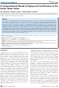 Cover page: A Computational Model of Aging and Calcification in the Aortic Heart Valve