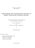 Cover page: Path Planning and Communication Strategies to Enable Connectivity in Robotic Systems