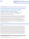 Cover page: Accuracy and precision of non-invasive cardiac output monitoring devices in perioperative medicine: a systematic review and meta-analysis † † This Article is accompanied by Editorial Aew442.