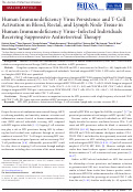 Cover page: Human Immunodeficiency Virus Persistence and T-Cell Activation in Blood, Rectal, and Lymph Node Tissue in Human Immunodeficiency Virus–Infected Individuals Receiving Suppressive Antiretroviral Therapy