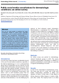 Cover page: Public social media consultations for dermatologic conditions: an online survey