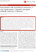 Cover page: Immunization with recombinant enterovirus 71 viral capsid protein 1 fragment stimulated antibody responses in hamsters