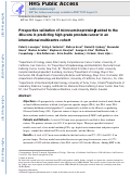 Cover page: Prospective validation of microseminoprotein‐β added to the 4Kscore in predicting high‐grade prostate cancer in an international multicentre cohort