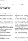 Cover page: Association mapping of spot blotch resistance in wild barley