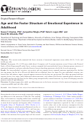 Cover page: Age and the Factor Structure of Emotional Experience in Adulthood.