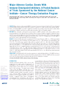 Cover page: Major Adverse Cardiac Events With Immune Checkpoint Inhibitors: A Pooled Analysis of Trials Sponsored by the National Cancer Institute-Cancer Therapy Evaluation Program.