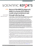 Cover page: Rescue of the MERTK phagocytic defect in a human iPSC disease model using translational read-through inducing drugs