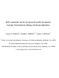 Cover page: Self-consistent ion-by-ion growth model for kinetic isotopic fractionation during calcite precipitation