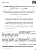 Cover page: Outcomes of intra-articular corticosteroid injections for adolescents with hip pain