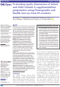 Cover page: Evaluating equity dimensions of infant and child vitamin A supplementation programmes using Demographic and Health Surveys from 49 countries