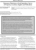 Cover page: Emergency Physicians as Good Samaritans: Survey of Frequency, Locations, Supplies and Medications