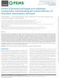 Cover page: Drivers of bacterial and fungal root endophyte communities: understanding the relative influence of host plant, environment, and space.