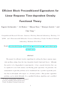 Cover page: Efficient block preconditioned eigensolvers for linear response time-dependent density functional theory