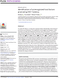 Cover page: Identification of unrecognized host factors promoting HIV-1 latency