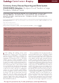 Cover page: Coronary Artery Disease Reporting and Data System (CAD-RADS) Adoption: Analysis of Local Trends in a Large Academic Medical Center.