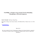 Cover page: FASTERp: a Feature Array Search Tool for Estimating Resemblance of Protein Sequences