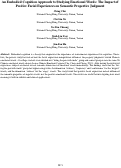 Cover page: An Embodied Cognition Approach to Studying EmotionalWords: The Impact of
Positive Facial Experiences on Semantic Properties Judgment