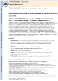 Cover page: Multi-institutional Profile of Adults Admitted to Pediatric Intensive Care Units