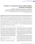 Cover page: The Role of Y Chromosome Genes in Male Fertility in Drosophila melanogaster.