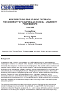 Cover page: New Directions for Student Outreach: The University of California's School - University Partnerships