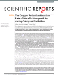 Cover page: The Oxygen Reduction Reaction Rate of Metallic Nanoparticles during Catalyzed Oxidation