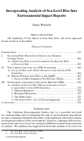 Cover page: Incorporating Analysis of Sea-Level Rise Into Environmental Impact Reports