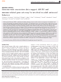 Cover page: Genome-wide association data suggest ABCB1 and immune-related gene sets may be involved in adult antisocial behavior.