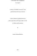 Cover page: A History of the Ballet Nacional de Cuba: gendered labor and its representations