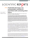 Cover page: Predictable phenotypic, but not karyotypic, evolution of populations with contrasting initial history.