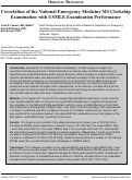 Cover page: Correlation of the National Emergency Medicine M4 Clerkship Examination with USMLE Examination Performance