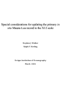 Cover page: Special considerations for updating the primary in situ Mauna Loa record to the X12 scale