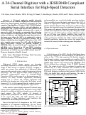 Cover page: A 24-Channel Digitizer With a JESD204B-Compliant Serial Interface for High-Speed Detectors