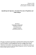 Cover page: Quantifying Our Ignorance: Stochastic Forecasts of Population and Public Budgets