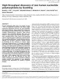 Cover page: High-throughput discovery of rare human nucleotide polymorphisms by Ecotilling
