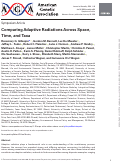 Cover page: Comparing Adaptive Radiations Across Space, Time, and Taxa