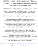 Cover page: Well setbacks limit California’s oil supply with larger health benefits and employment losses than excise and carbon taxes