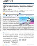 Cover page: Key Experimental Considerations When Evaluating Functional Ionic Liquids for Combined Capture and Electrochemical Conversion of CO2