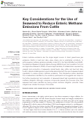 Cover page: Key Considerations for the Use of Seaweed to Reduce Enteric Methane Emissions From Cattle.