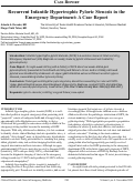 Cover page: Recurrent Infantile Hypertrophic Pyloric Stenosis in the Emergency Department: A Case Report