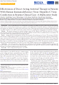 Cover page: Effectiveness of Direct-Acting Antiviral Therapy in Patients With Human Immunodeficiency Virus–Hepatitis C Virus Coinfection in Routine Clinical Care: A Multicenter Study